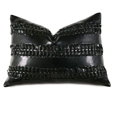 Eastern Accents Barclay Butera Rectangular Faux Leather Pillow Cover & Insert In Black