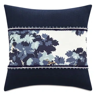 Eastern Accents Beatrice Floral Linen Throw Pillow In Blue