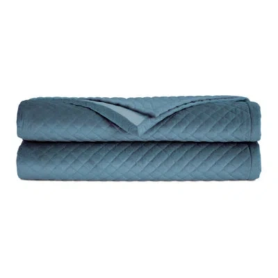 Eastern Accents Beatrice Velvet Coverlet In Blue