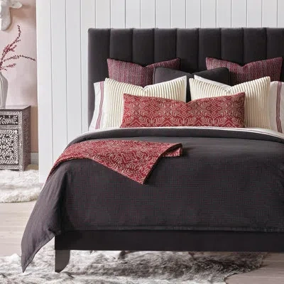 Eastern Accents Bishop Bedding Set In Red,ivory,charcoal