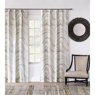 Eastern Accents Blake Abstract Room Darkening Rod Pocket Single Curtain Panel In Gray