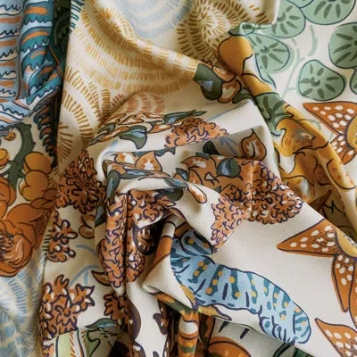 Eastern Accents Boutique Jeffrey 100% Cotton Performance Fabric In Orange,blue,green