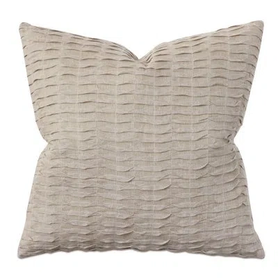 Eastern Accents Boutique Pleated Square Linen Pillow Cover & Insert In Tan