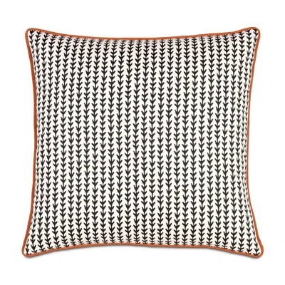 Eastern Accents Bowie Ziggy Vine 100% Cotton Square Pillow Cover & Insert In Black