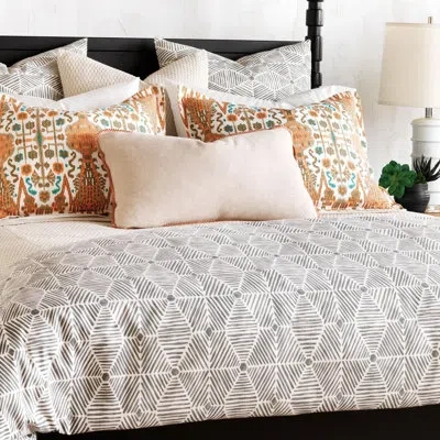 Eastern Accents Brayden Geometric Cotton Comforter In Gray,white