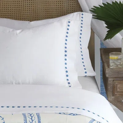 Eastern Accents By The Seaside Egyptian-quality Cotton Sheet Set In Blue;white