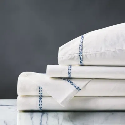 Eastern Accents Carmichael 200 Thread Count Egyptian Certified Cotton Percale Sheet Set In White
