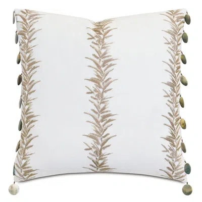 Eastern Accents Casa Guava Beaded Trim Decorative Pillow Cover & Insert In Pampas Taupe