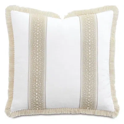 Eastern Accents Casa Guava Cotton Throw Square Pillow Cover & Insert In Baldwin White In White;beige