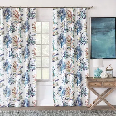 Eastern Accents Castaway 100% Cotton Floral Room Darkening Rod Pocket Single Curtain Panel In Multicolor
