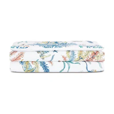 Eastern Accents Castaway Coral Reef 100% Cotton Bed Runner In Blue;white;yellow