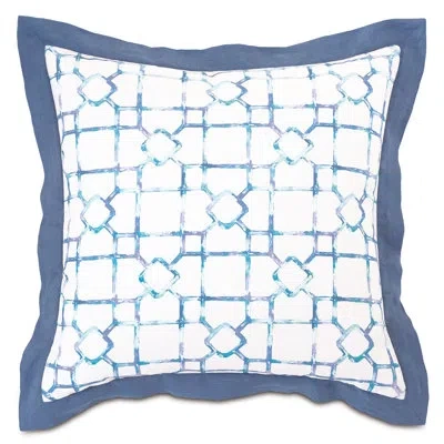 Eastern Accents Castaway Lattice Euro Sham In Blue;purple;ivory