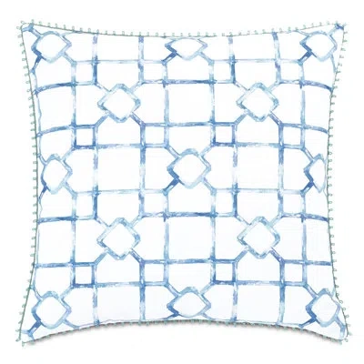 Eastern Accents Castaway Loop Trim Decorative Pillow In Blue