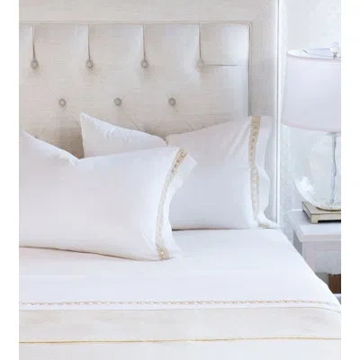 Eastern Accents Celine 300 Thread Count Egyptian Certified Cotton Sheet Set In White,champagne