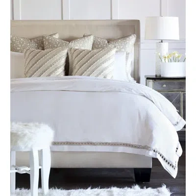 Eastern Accents Celine Cotton Duvet Cover In White,champagne