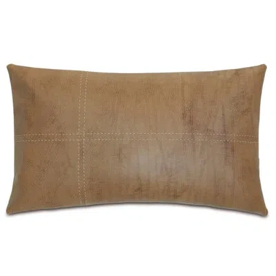 Eastern Accents Chalet Faux Leather Lumbar Pillow Cover & Insert In Saddle,down