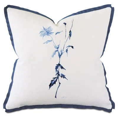 Eastern Accents Charlotte Moss Capri Hand Painted Linen Throw Pillow In Blue