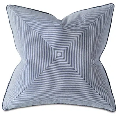 Eastern Accents Charlotte Moss Capri Mitered Pinstripe Cotton Throw Pillow In Blue