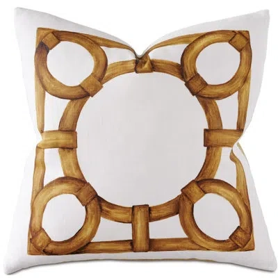 Eastern Accents Charlotte Moss Tanzania Hand Painted Linen Pillow Cover & Insert In Brown;white