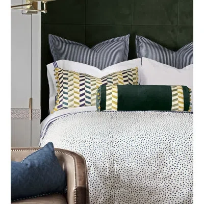 Eastern Accents Claire By Alexa Hampton Comforter In White & Navy Blue