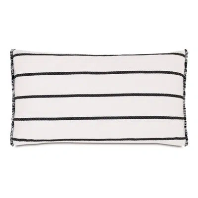 Eastern Accents Connery Linen Blend Lumbar Rectangular Pillow Cover And Insert In Black;white