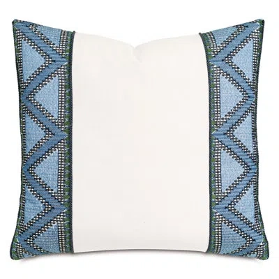 Eastern Accents Corona Del Mar Embroidered Euro Sham In Suave Snow,esha Azure