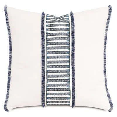Eastern Accents Corona Del Mar Polyester Throw Square Pillow Cover & Insert By Barclay Butera In Suave Snow,esha Azure