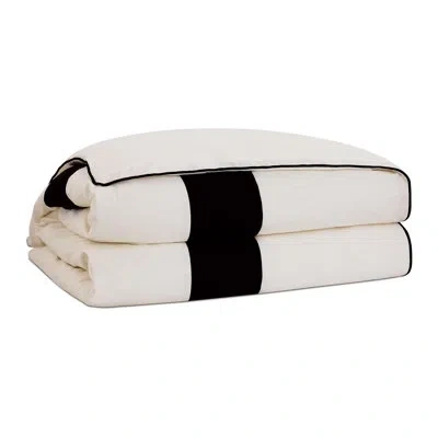 Eastern Accents Dominique Ivory/black Cotton Blend Modern & Contemporary Comforter In Black,ivory