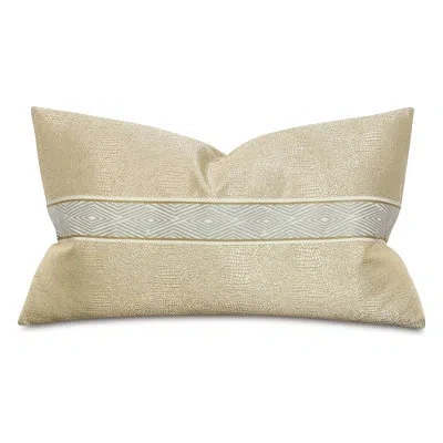 Eastern Accents Dunaway Diamond Border Decorative Pillow In Fawn In Metallic;gold