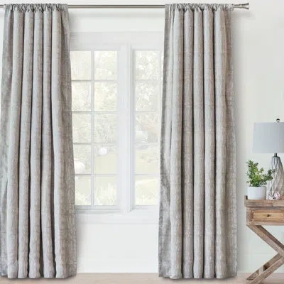 Eastern Accents Edisto Linen Abstract Room Darkening Rod Pocket Single Curtain In Taupe