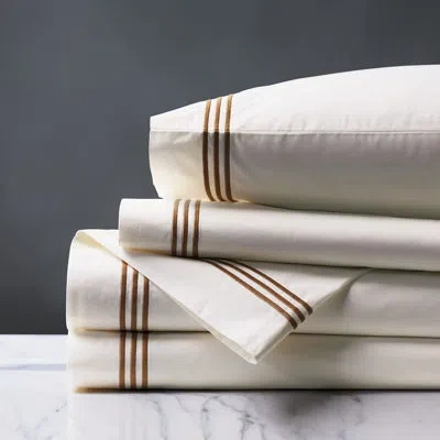 Eastern Accents Edward 200 Thread Count Egyptian Certified Cotton Percale Sheet Set In Ivory