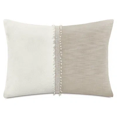 Eastern Accents Emmeline Faux Leather Reversible Throw Pillow In White;beige
