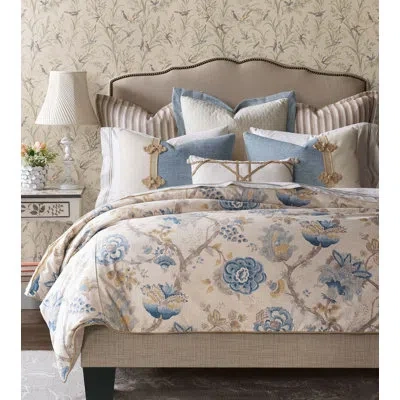 Eastern Accents Emory Comforter In Blue,cream,brown