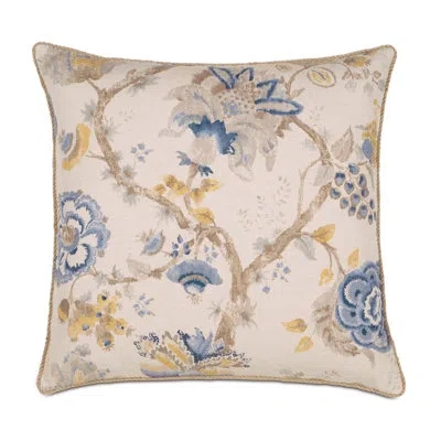 Eastern Accents Emory Linen Floral Sham In Blue;beige