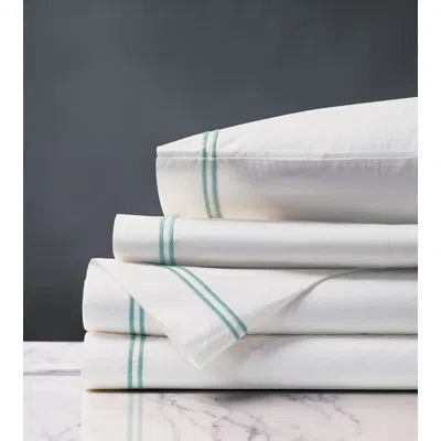 Eastern Accents Enzo 200 Thread Count 100% Cotton Percale Sheet Set In White,aruba