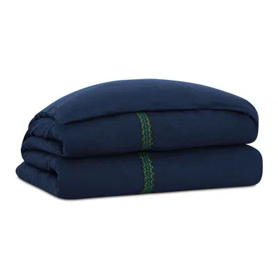 Eastern Accents Fairuza Copley Navy/green Linen Duvet Cover In Copley Navy,green