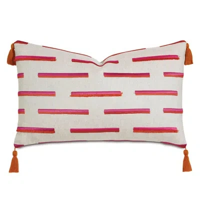 Eastern Accents Fairuza Mini Brush Fringe Decorative Pillow Cover & Insert In Beige;pink