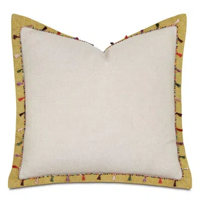 Eastern Accents Fairuza Mini Tassel Decorative Pillow Cover & Insert In Beige;yellow