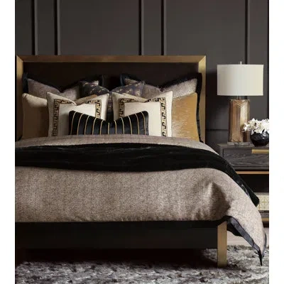 Eastern Accents Florian By Barclay Butera Bed Duvet Cover Set In Black,gold
