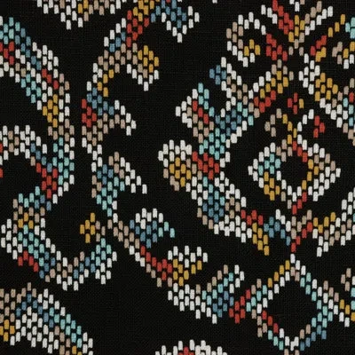 Eastern Accents Freya Ingrid Carnival 100% Cotton Fabric In Black