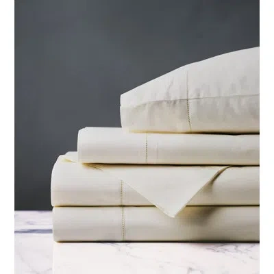 Eastern Accents Gianna Luxe 400 Thread Count Egyptian-quality Cotton Percale Sheet Set In Ivory