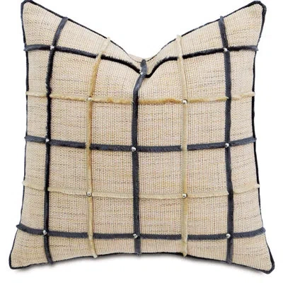 Eastern Accents Gilmer By Barclay Butera With Mini Brush Fringe Square Pillow Cover & Insert In Gilmer Brulee,faux Down