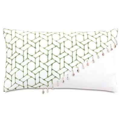 Eastern Accents Grenada Shell Trim Decorative Pillow In Green