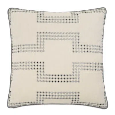 Eastern Accents Hendrix Small Welt Square Pillow Cover & Insert In Beige;silver