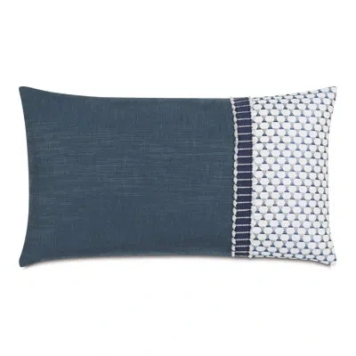 Eastern Accents High Tide Embroidered Cuff Decorative Pillow Cover & Insert In Blue;white