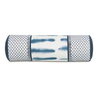 Eastern Accents High Tide Shibori Insert Bolster Pillow Cover & Insert In Blue;white