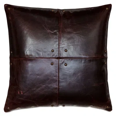 Eastern Accents Highland Leather Decorative Pillow In Brown
