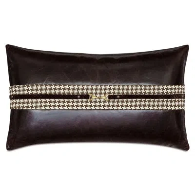 Eastern Accents Highland Leather Decorative Pillow In Brown