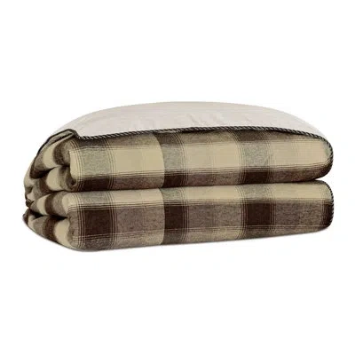 Eastern Accents Highland Plaid Button Tufted Comforter In Brown;beige