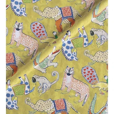 Eastern Accents Hullabaloo Cotton Fabric In Yellow